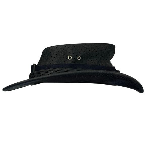 EUC - Aussie Chiller Soak Me Black Perforated Faux Suede Hat - Picture 6 of 7